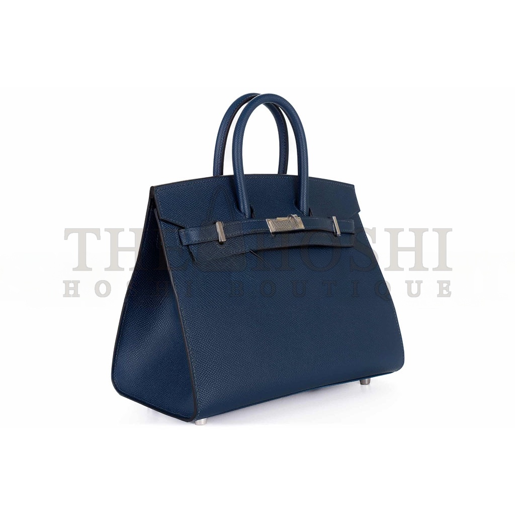 H**me5 BIRKIN 25 EPSOM LEATHER ROYAL BLUE SILVER BUCKLE BAG 1274381 (25*20*13cm) Master Quality